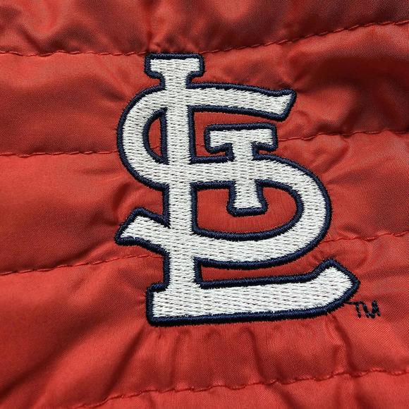 St Louis Cardinals MLB Baseball Red Full Zip Sleeveless Puffer Vest XL Lightwt - Picture 2 of 5